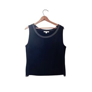 St. John Sweater Knit Tank Navy / White‎ stitching - Size Medium